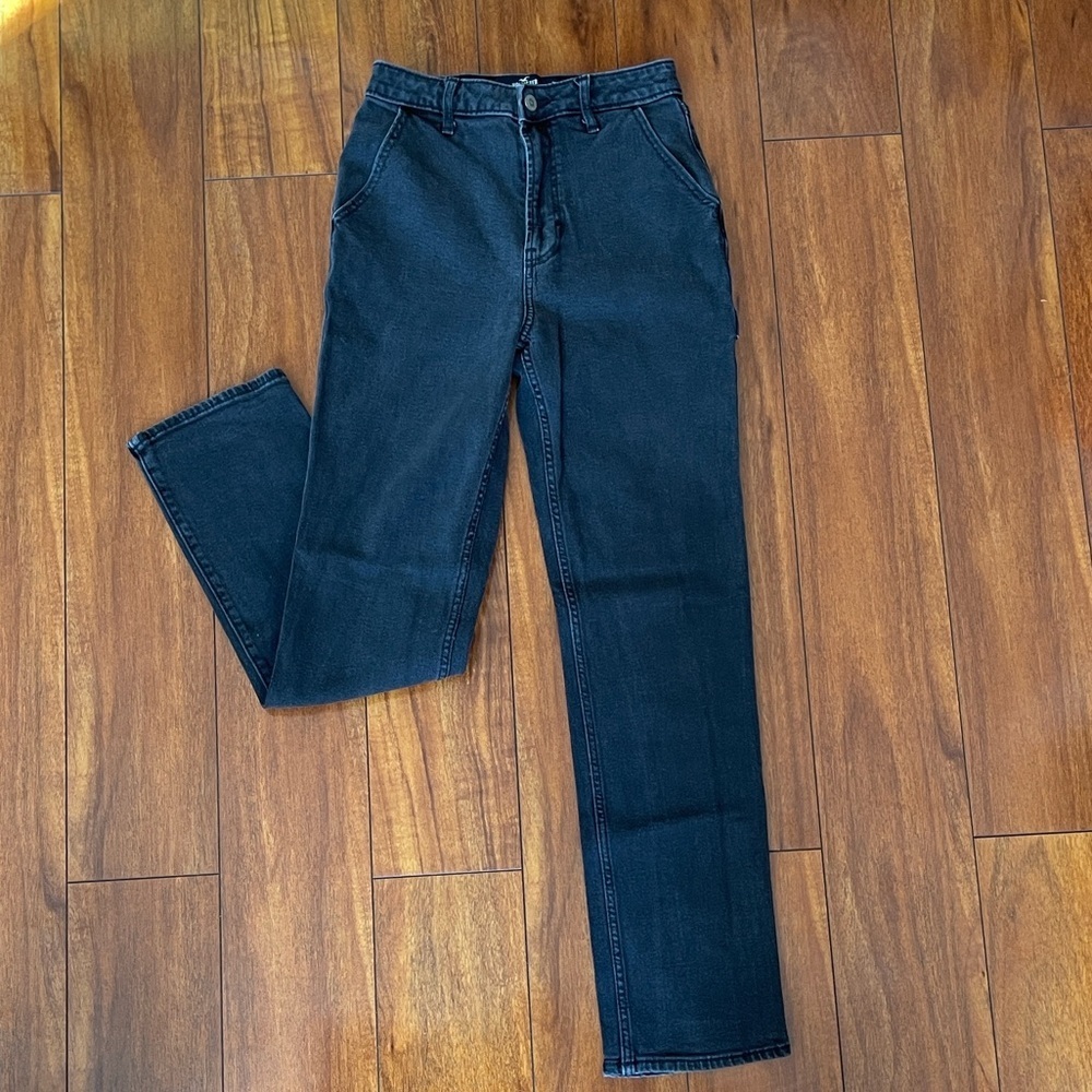 Hollister Black Ultra High Rise Straight-Leg Jeans Size 25